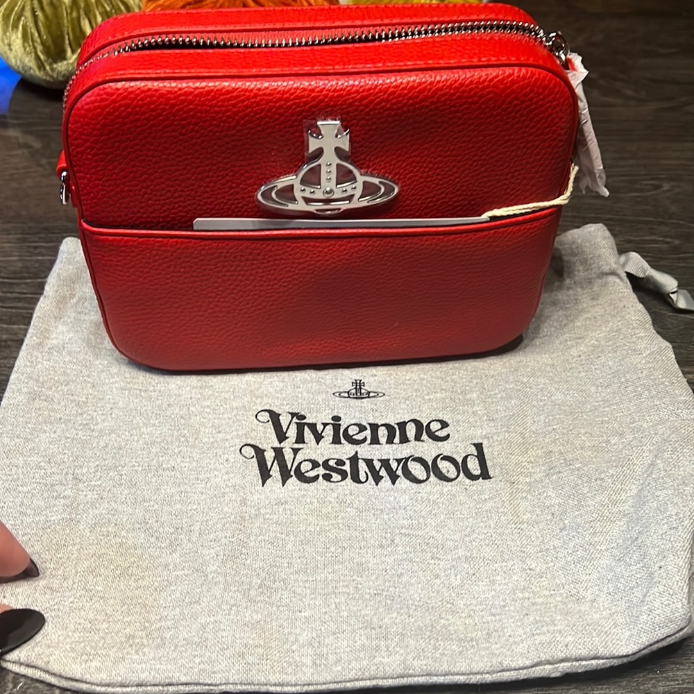 New WV red mini bag with detached strap and pocket
